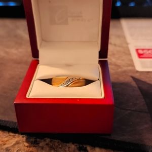 Men's Cherish Always 10k Gold Ring with Accent Diamonds